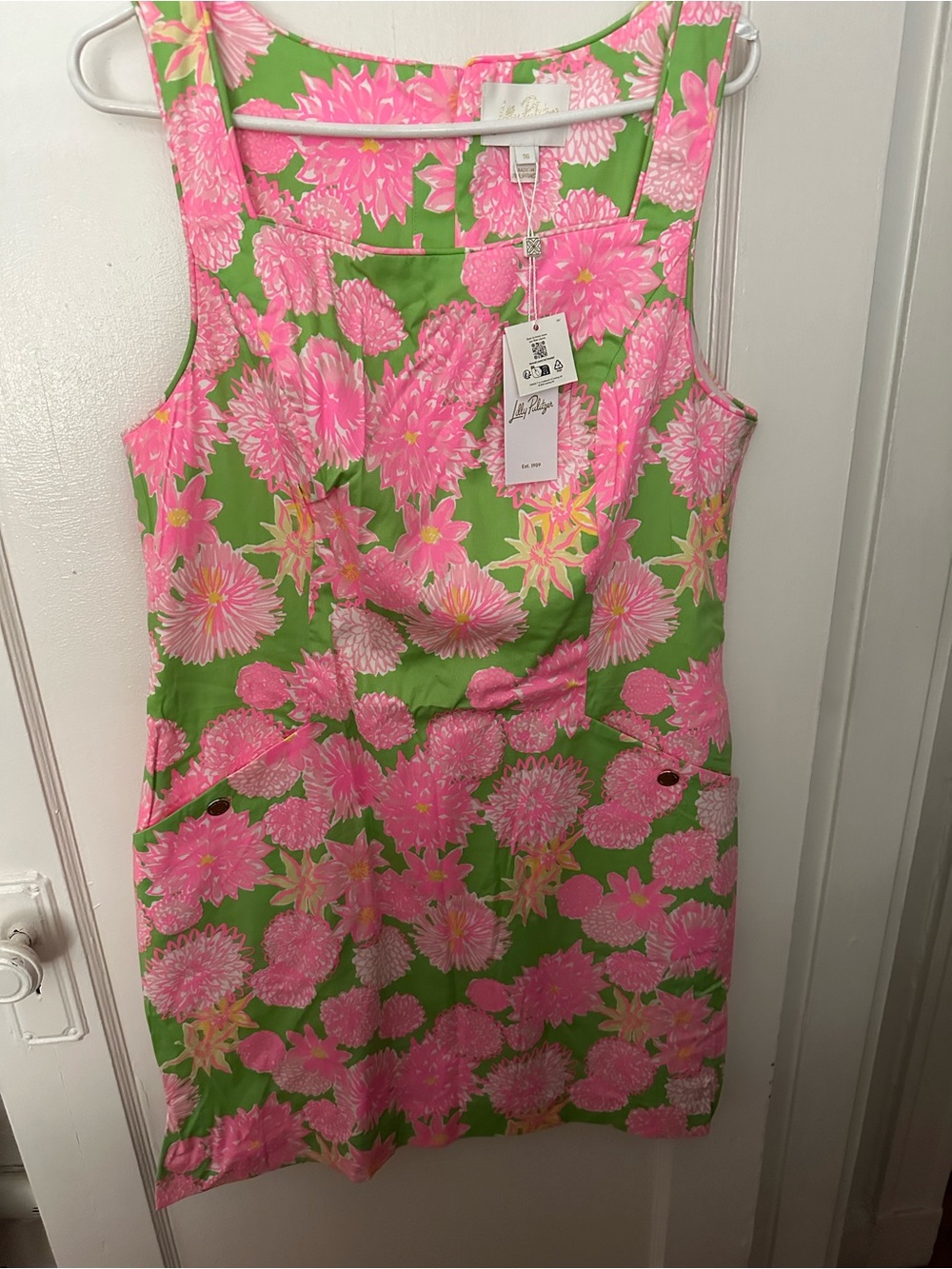 Lilly Pulitzer Pink Floral Shift Dress on Green
